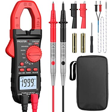 Proster Clamp Meter 2000 Counts TRMS, AC Current Clamp Multimeter