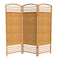 Red Lantern 4 ft. Short Fiber Weave Folding Screen - Light Beige - 3 Panels