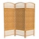 Red Lantern 4 ft. Short Fiber Weave Folding Screen - Light Beige - 3 Panels