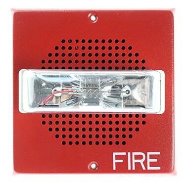 Wheelock E70-24MCW-FR E70-Series Low-Profile Speaker Strobe, 25/70-VRMS, Red