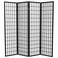 Red Lantern 6 ft. Tall Window Pane Shoji Screen - Black - 4 Panels
