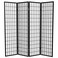 Red Lantern 6 ft. Tall Window Pane Shoji Screen - Black - 4 Panels