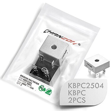 Chanzon 2pcs KBPC2504 Bridge Rectifier Diode 25A 400V KBPC