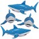 Jet Creations 4 Pk 24" Inflatable Sharks with Hanging Hooks, Ages 3