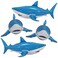 Jet Creations 4 Pk 24" Inflatable Sharks with Hanging Hooks, Ages 3