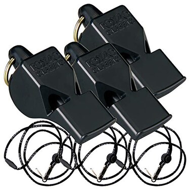Fox 40 Classic w/Breakaway Lanyard 3 Pack ,Black