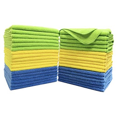 POLYTE 300 GSM Multipurpose Microfiber Cleaning Towel, 16x16 in, 36 Pack