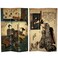 Red Lantern 6 ft. Tall Double Sided Dynasty-Inspired Canvas Room Divider, Japanese Figures