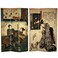 Red Lantern 6 ft. Tall Double Sided Dynasty-Inspired Canvas Room Divider, Japanese Figures