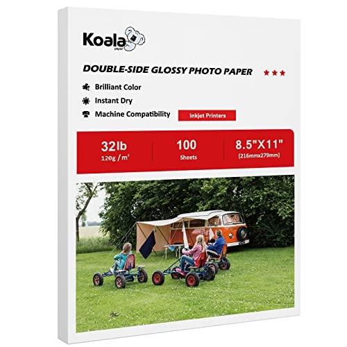 كوالا Koala Double Sided Thin Glossy Photo Paper 8 5x11 In 32lb 100 Sheets 8.5x11in