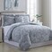 Modern Threads Olivia 8-Piece Printed Reversible Bed in a Bag Silver Blue, Queen