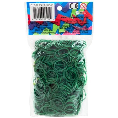 Rainbow LoomDark Green Rubber Bands with 24 C-Clips ,600 Count