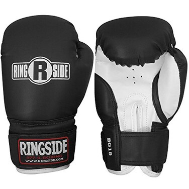 Ringside Striker Boxing Training Sparring Gloves, Black/White