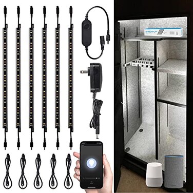 TORCHSTAR 6pcs 12 Inch Voice Control Smart LED Safe Lighting Kit, 5000K