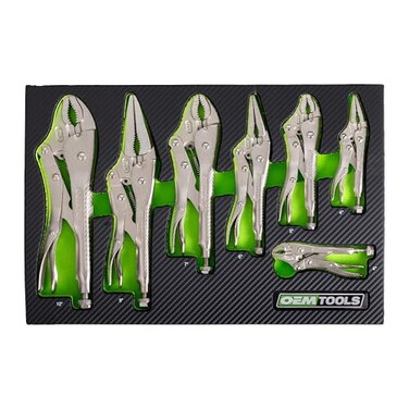 OEMTOOLS 23987 7-Pc Locking Pliers Set with CurvedLong Nose Vise Grips