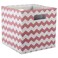 DII Collapsible Polyester Storage Cube, Chevron, Rose, Large