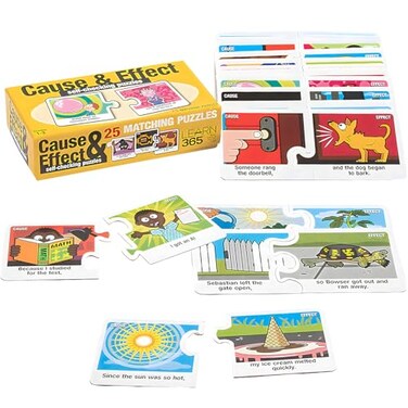 Fun Express Cause and Effect Matching Game - 50 Pieces - for Kids