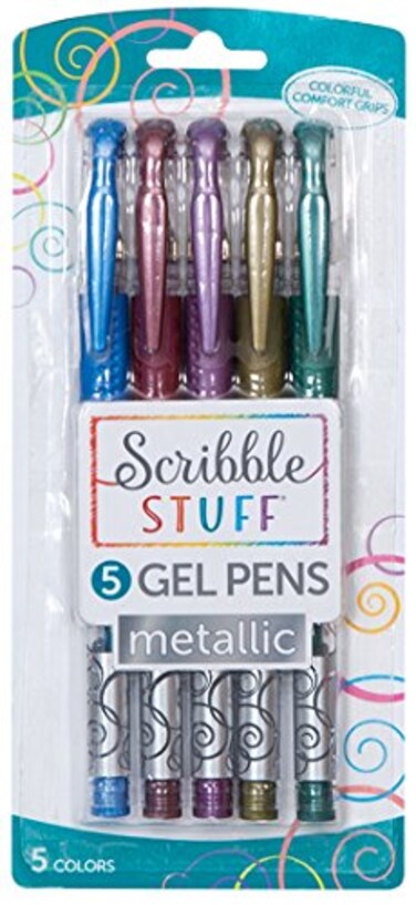 Mattel Mega Brand Writing Instruments - Scribble Stuff 5 Count Metallic Gel Pen