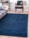 Unique Loom Solid Shag Collection Area Rug ,4' 1" x 6' 1" Rectangle, Sapphire Blue/ Navy Blue