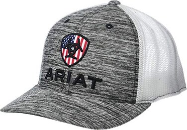 ARIAT RWB Shield Logo Flexfit110 Snapback Cap Heather Grey/White One Size
