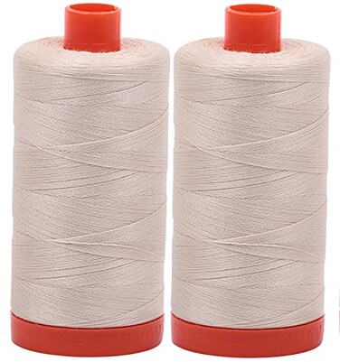 Aurifil Mako 50wt Thread 2 Large Spools: Light Beige ,2310x2