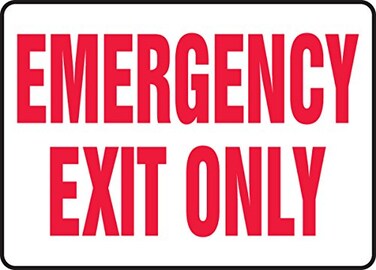 AccuformNMC "Emergency EXIT ONLY" Aluminum Safety Sign, 7" x 10