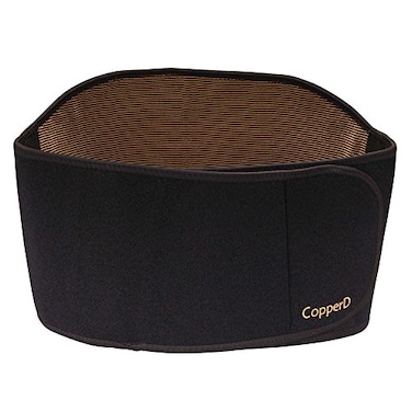 BambooMN Copper D Bamboo Rayon Compression Lower Back Adjustable Brace Wrap - L/XL - Black - 1 Unit