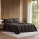 Lacoste 100% Cotton Percale 3-Piece Sheet Set, Dark Gray, Twin XL