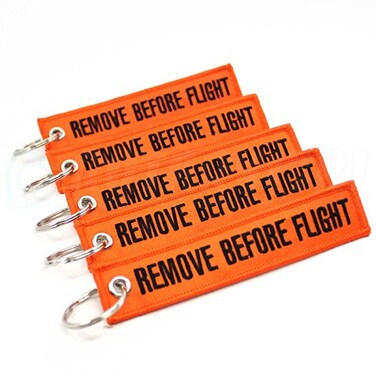 Rotary13B1 - Remove Before Flight Key Chain - 5pcs - Orange