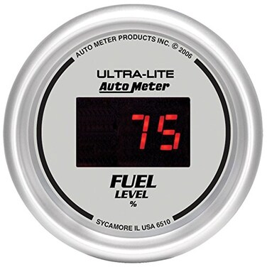Auto Meter 6510 Ultra-Lite Digital 2-1/16" 0-280 ohm Digital Fuel Level Programmable Empty - Full Range Gauge