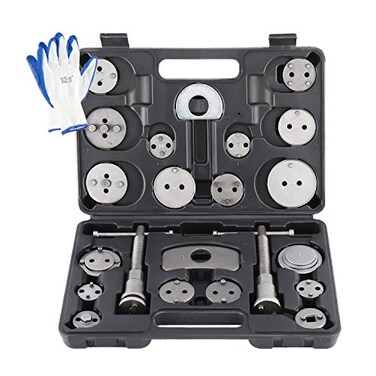 8MILELAKE 24pcs Disc Brake Caliper Compression Wind Back Tool Kit, Heavy Duty Brake Piston Caliper Compression Tool Set for Brake Pad Replacement