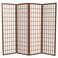 Red Lantern 5 ft. Tall Window Pane Shoji Screen - Walnut - 4 Panels