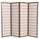 Red Lantern 5 ft. Tall Window Pane Shoji Screen - Walnut - 4 Panels