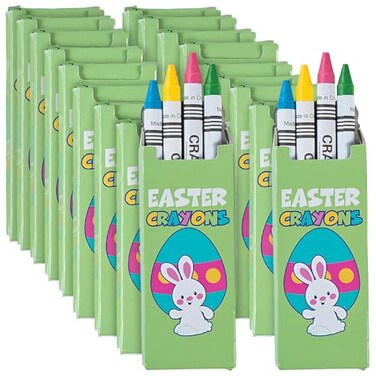 Fun Express Pastel Crayons for Easter - 24 boxes of 4 crayons - Easter Basic Supplies and Basket Stuffers