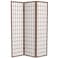Red Lantern 6 ft. Tall Window Pane Shoji Screen - Walnut - 3 Panels