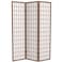 Red Lantern 6 ft. Tall Window Pane Shoji Screen - Walnut - 3 Panels