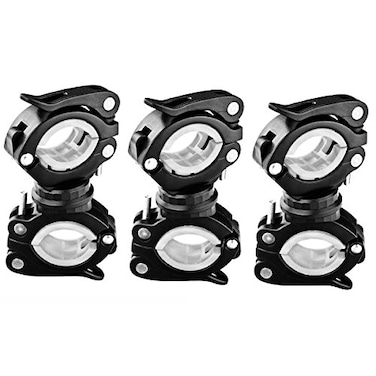 Vonpri [3 Pack Flashlight Holder, Mount Bicycle Mounting Bracket Flashlight Holder Torch Clip 360Rotation ,White