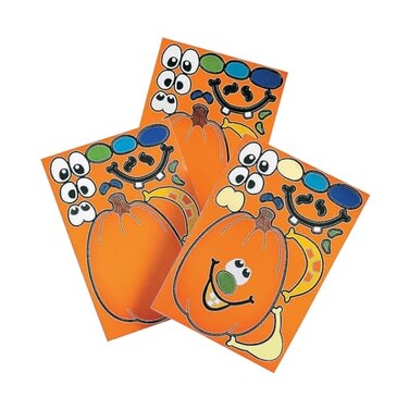 Fun Express Make A Pumpkin Stickers ,1 DOZEN- BULK