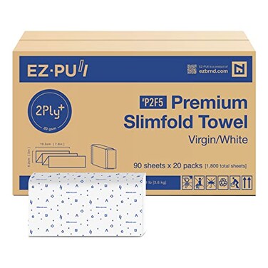EZPULL EZbrnd Premium Soft 2plySLIMFOLD Paper Towels, 90 sheets x 20 pk, P2F5 ,04442