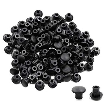 Luomorgo Shelf Peg Hole Plugs, Black, 5mm/0.2 inch, 100Pcs
