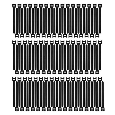 Pasow 100pcs Reusable Fastening Cable Ties Adjustable Wire Management 8 Inch ,Black