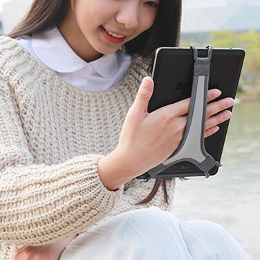 TFY Security Hand Strap Holder for Tablets Anti-Drop Secure Grip Gray