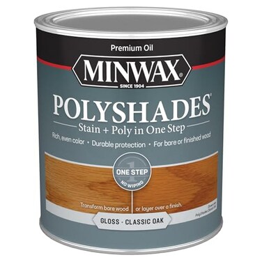 Minwax 61470444 PolyShades StainPolyurethane, Quart, Classic Oak