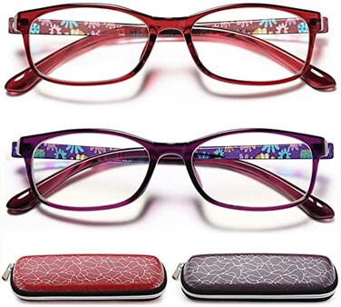EYEURL Reading Glasses for Women 2Pack Men Blue Light Blocking Glasses1.0