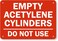 SmartSign "Empty Acetylene Cylinders, Do Not Use" Sign7" x 10" Plastic