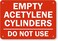 SmartSign "Empty Acetylene Cylinders, Do Not Use" Sign7" x 10" Plastic