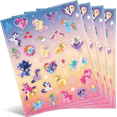 Unique My Little Pony Sticker Sheets - Assorted Designs, 4 Pcs