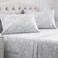 Mellanni Iconic 4-Piece Microfiber Sheet Set ,Queen, Paisley Gray
