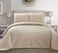 MK Home Mk Collection Solid Embossed Bedspread Bed Cover Over Size ,Beige, King/California King