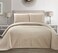 MK Home Mk Collection Solid Embossed Bedspread Bed Cover Over Size ,Beige, King/California King